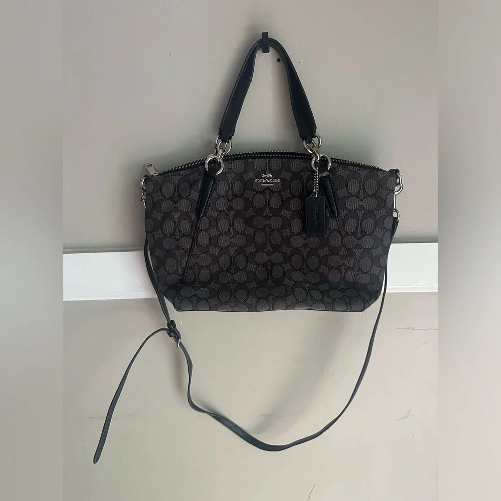Coach Signature Canvas Tote in Brown with Black Trim